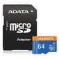 Карта памяти MICRO SDXC 64GB CLASS10 W / A AUSDX64GUICL10A1-RA1 ADATA