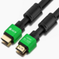 Greenconnect Кабель 1.2m HDMI версия 2.0,  HDR 4:2:2,  Ultra HD,  4K 60 fps 60Hz / 5K*30Hz,  3D,  AUDIO,  18.0 Гбит / с,  28 / 28 AWG,  OD7.3mm,  тройной экран,  нейлон,  AL корпус зеленый,  ферритовые кольца,  GCR-51005