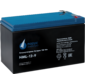 Battery Parus Electro,  professional series HML-12-9,  voltage 12V,  capacity 9Ah  (discharge 20 hours),  max. discharge current  (5sec) 135A,  max. charge current 3.6A,  lead-acid type AGM,  terminals F2,  LxWxH 151x65x94mm.,  total height with terminals 101mm.,  weight 2.9kg.,  service life 12 years.