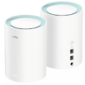 AC1200 Wi-Fi Gigabit Mesh Solution 2-Pack,  Chipset MT7621DA+MT7613B+MT7603,  Dual-Band,  867Mbps at 5GHz + 300Mbps at 2.4GHz,  802.11ac / a / b / g / n,  2 Gigabit Ethernet Ports,  4 internal antennas, MU-MIMO,   DDNS, Zerotier / Wireguard / OpenVPN / IPSec / L2TP / PPTP VPN,  DNS over Cloudflare / Google / Quad9,  IPv6,  Seamless Roaming,  TR069 / TR098 / TR111 / TR181,  Cudy Mesh,  Cudy APP