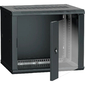 19" настенный шкаф 6U 600x450,  стекл. передняя дверь,  черный  (плоск. упак)