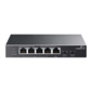 TP-Link TL-SG1005P-PD,  Настольный коммутатор с 5 гиг. портами  (1 порт с входящим PoE++,  4 порта с исходящим PoE+),  бюджет PoE: 9,  21,  47 или 66 Вт  (зависит от используемого стандарта входящего PoE)
