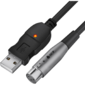 GCR Кабель 3.0m микрофонный USB / XLR черный,  GCR-53044