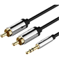 Кабель Vention аудио Jack 3, 5 mm M / 2RCA M - 3 м Черный