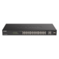 D-Link DGS-1100-26MPV2 / A3A,  L2 Smart Switch with 24 10 / 100 / 1000Base-T ports and 2 1000Base-T / SFP combo-ports