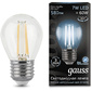 GAUSS 105802207 Светодиодная лампа LED Filament Шар E27 7W 580lm 4100K 1 / 10 / 50