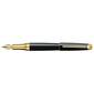 Ручка перьевая Carandache Leman Ebony black lacquered GP  (4799.272)  (F) латунь лак отделка позолота перо золото 18K