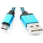 Gembird Кабель USB 2.0 Cablexpert CC-mUSB2bl1m,  AM / microBM 5P,  1м,  нейлоновая оплетка,  алюминиевые разъемы,  синий,  пакет