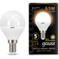GAUSS 105101107 Светодиодная лампа LED Шар E14 6.5W 520lm 3000K 1 / 10 / 50
