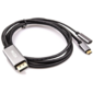 VCOM CU422MCPD-1.8M Кабель-адаптер USB 3.1 Type-Cm --> DP (m) 4K@60Hz,  1.8m ,  PD, Aluminium Shell