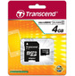 Флеш карта 4GB Transcend microSD HC Class 4  (SD адаптер)