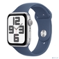 Смарт-часы Apple Watch SE 2024 A2723 44мм корп.серебристый Sport Band рем.синий разм.брасл.:M / L  (MXER3LL / A)