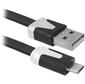 Кабель Defender USB08-03P USB2.0 AM-MicroBM,  плоский,  чёрный,  1.0м