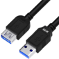 GCR Удлинитель 3.0m USB 3.0,  AM / AF,  черный,  GCR-52702