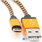 Gembird Кабель USB 2.0 Cablexpert CC-mUSB2oe1m,  AM / microBM 5P,  1м,  нейлоновая оплетка,  алюминиевые разъемы,  оранжевый,  пакет