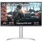 Монитор 27'' LG 27UP650K-W /  LG 27UP650K-W 27" IPS monitor,  3840x2160,  400cd / m2,  16:9,  5мс  (GtG),  HDMIx2,  DP,  Headphone Out,  60Hz,  178 / 178,  внешний БП,  VESA 100x100,  HAS 110mm,  white / silver / black