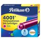 Картридж Pelikan INK 4001 TP/6 (321075) розовые чернила для ручек перьевых (6шт)