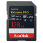 Карта памяти SanDisk Extreme PRO 128GB SDXC Memory Card up to 300MB / s,  UHS-II,  Class 10,  U3,  V90