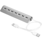 Greenconnect USB 2.0 Хаб GCR-UH227S на 7 портов  0, 6m ,  silver  (GCR-UH227S)