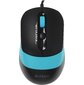 Мышь A4 Fstyler FM10 черный / синий оптическая  (1600dpi) USB  (4but)