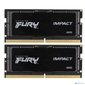 Модуль памяти SO-DIMM DDR5 32Gb  (2x16Gb) PC48000 6000Mhz Kingston Fury Impact  (KF560S38IBK2-32)