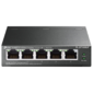 5-port 10 / 100 Mbps unmanaged switch with 4 PoE ports,  metal case,  desktop installation,  PoE budget-41w