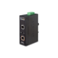 IP30,  Industrial Single-Port 10 / 100 / 1000Mbps 802.3bt PoE++ Injector  (60 Watts,  Legacy mode support,  PoE Usage LED,  -40 to 75 C)