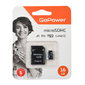Карта памяти microSD GoPower 16GB Class10 60 МБ / сек V10 с адаптером