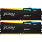 Модуль памяти Kingston KF560C36BBE2AK2-64 DDR5 64Gb 6000Mhz CL36 K2 Kingston Fury Beast RGB кит 2x32Гб
