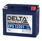 Стартерный мото аккумулятор Delta EPS 12201 напряжение 12В,   емкость 20Ач,  клемма Болт + гайка ? 6 мм  (ДхШхВ: 176х87х154мм Полная высота 159мм; Вес 6, 5кг; Кол-во элементов 6; Срок службы 5лет; Гарантия 1год)