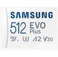 Флеш карта microSDXC 512GB Samsung EVO Plus Class 10,  A2,  V30,  UHS-I  (U3),  W 90 МБ / с,  R 160 МБ / с,  <MB-MC512SA / APC> адаптер на SD