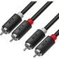 GCR Кабель 5.0m аудио 2 х RCA  /  2 х RCA,  черный