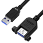 GCR Удлинитель 3.0m USB 3.0,  AM / AF крепление под винт,  черный,  GCR-54570