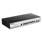D-Link DGS-1210-10 / ME / B2A,  L2 Managed Switch with  8 10 / 100 / 1000Base-T ports and 2 1000Base-X SFP ports.16K Mac address,  802.3x Flow Control,  4K of 802.1Q VLAN,  802.1p Priority Queues,  Traffic Segmen