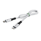 GCR Кабель 1.2m TypeC / Lightning MFI POWER DELIVERY 18 W,  быстрая зарядка,  белый,  корпус белый,  черный ПВХ,  GCR-53186