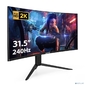 LCD ExeGate 31.5" EC3207TA Combat  {VA Curved 2560x1440 240Hz 1ms 300cd 3000:1 178 / 178 HDMI 2xDisplayPort USB HAS pivot} [EX297503RUS]