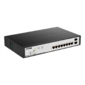 D-Link DGS-1100-10MP / C1A,  L2 Smart Switch with 8 10 / 100 / 1000Base-T ports and 2 1000Base-X SFP ports  (8 PoE ports 802.3af / 802.3at (30 W),  PoE Budget 130 W).16K Mac address,  802.3x Flow Control,  802.3a