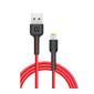 Defender USB кабель F181 Lightning,  red,  1м,  2.4А,  нейлон,  пакет  (87114RED)