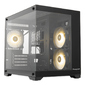 Корпус без блока питания /  HSPD F330,  Panoramic Mini-tower,  Black,  TG,  0.5 SPCC,  3x120mm ARGB mATX,  mITX 160 / 400 / 200mm 1x2.5",  2x3.5",  4xPCI 1xUSB-C 3.0,  2xUSB-A1.0 428x280x375mm