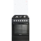 Плита Комбинированная De Luxe 606040.00гэ-003 (кр) ЧР черный  (стеклянная крышка) реш.чугун