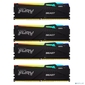 Память DDR5 4x32GB 5600MHz Kingston KF556C40BBAK4-128 Fury Beast Black RGB RTL Gaming PC5-44800 CL40 DIMM 288-pin 1.25В dual rank с радиатором Ret