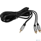 Шнур Стерео 3, 5 мм - 2 RCA,  длина 3 метра  (GOLD-металл) REXANT