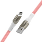 GCR Кабель 1.7m MicroUSB series MERCEDES,  PINK NYLON,  супер быстрая зарядка,  28 / 22 AWG,  GCR-51955
