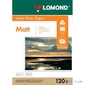 Фотобумага LOMOND Односторонняя Матовая / Матовая A3 / 120 / 100л.