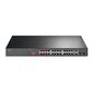 24-port 10 / 100Mbps Unmanaged PoE+ Switch with 2 combo RJ-45 / SFP uplink ports,  rack mount,  24 802.3af / at compliant PoE+ ports,  2 gigabit combo RJ-45 / SFP uplink ports