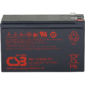 Battery CSB series GP,  HR1234W F2,  voltage 12V,  capacity 34 W / C at 15 min. discharge to U fin. - 1.67 V / Cel at 25°C,   (discharge 20 hours),  max. discharge current  (5 sec.) 130A,  short circuit current 349A,  max. charge current 3.4A,  lead-acid type AGM,  terminals F2,  LxWxH 150.9x64.8x98.6mm.,  weight 2.5kg.,  service life 5 years.