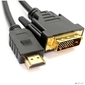 Bion Кабель HDMI-DVI-D 19M / 19M,  single link,  экран,  позолоченные контакты,  1.8м,  черный [BXP-CC-HDMI-DVI-018]