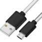 GCR Кабель 1.0m MicroUSB,  прозрачный,  черные коннекторы,  быстрая зарядка,  28 / 24 AWG,  GCR-54477