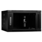 Cabeus SH-05F-6U60 / 35-BK Шкаф телекоммуникационный настенный 19" 6U 600x350x368mm  (ШхГхВ) дверь стекло,  цвет черный  (RAL 9004)