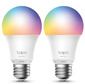TP-Link Tapo L530E (2-pack) Smart WiFi Bulb,  A60 size,  E27 base,  8.7W,  Multicolor,  800 lumens brightness and dimmable,  802.11b  /  g  /  n 2.4G WiFi connection,  2-Pack